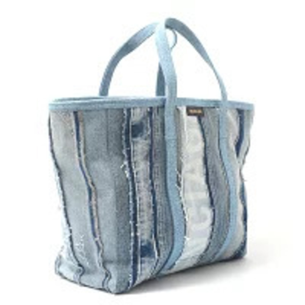 Balenciaga bag tote shoulder Barbes denim blue - Picture 3 of 10